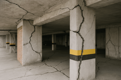 fallas estructurales en áreas comunes